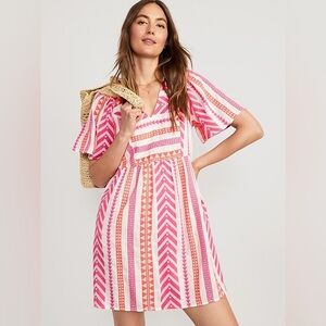 mini floral long sleeve dress Floral Embroidered Long Sleeve Mini Dress Burgundy / S